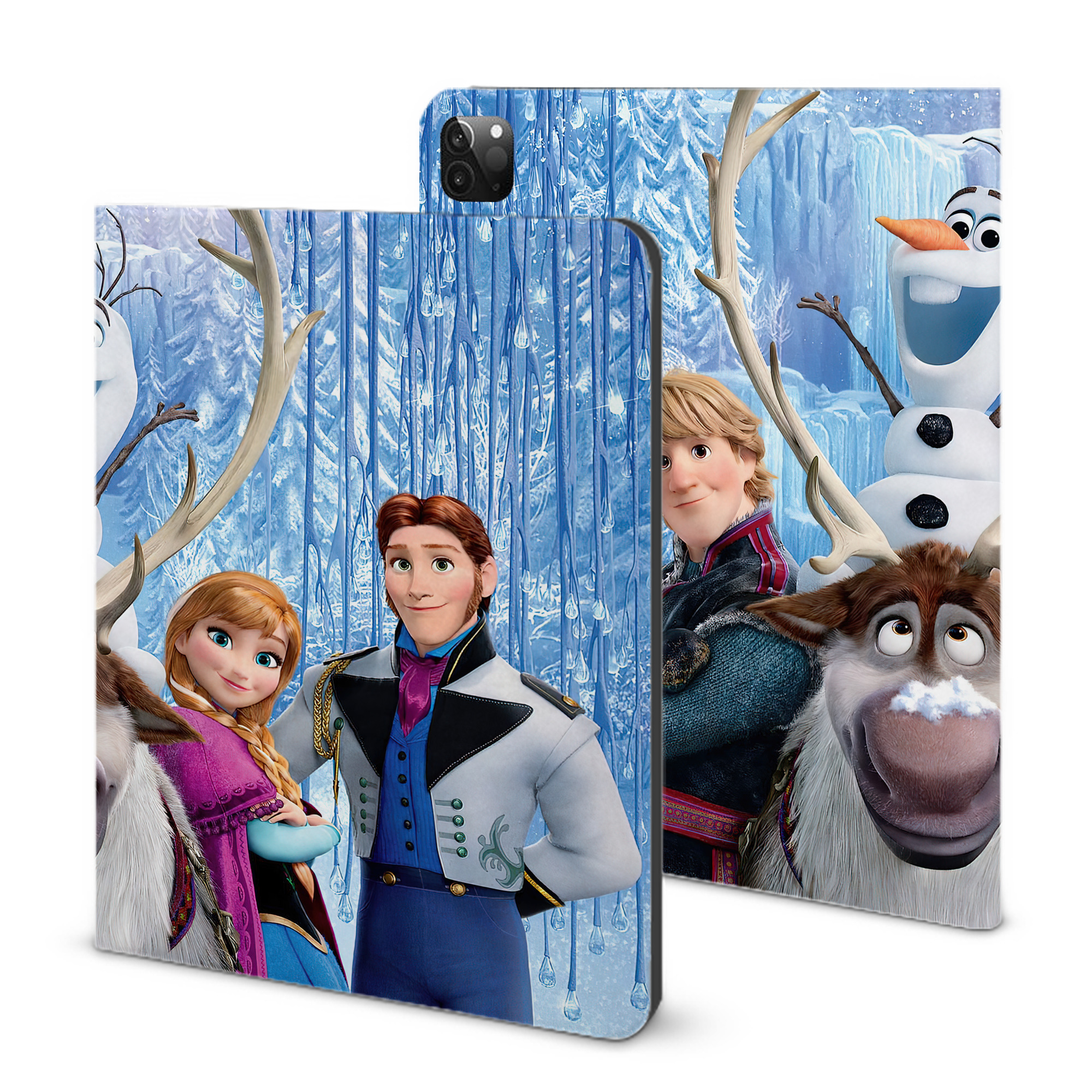 （画像用） アナと雪の女王 アンナ エルサ Frozen Anna Elsa IPadケース ペンホルダー付き ブックスタイルデザイン